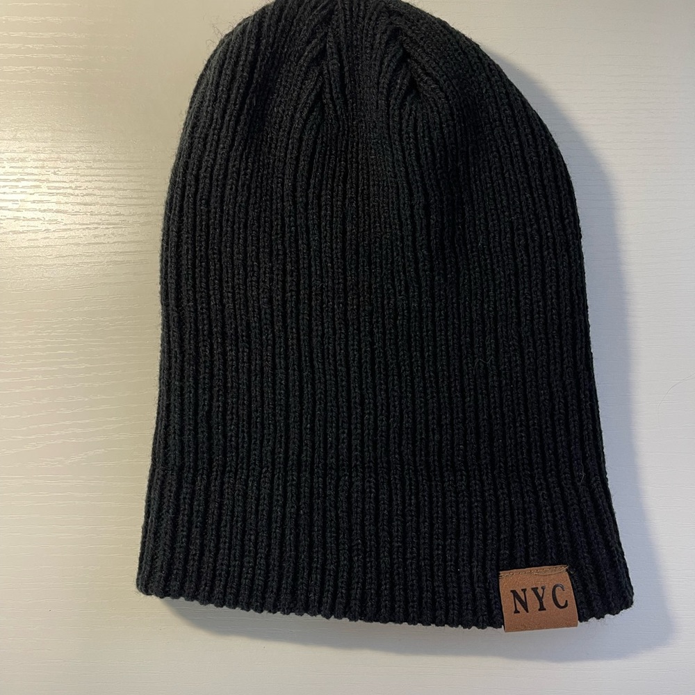 BLACK NYC BEANIE HAT BRAND NEW NEVER WORN